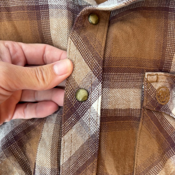 Wrangler Retro Men's Brown Plaid Shirt | size medium - Picture 5 of 6